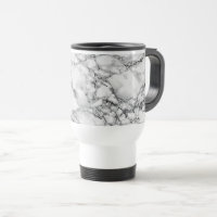 Faux White Marble Travel Mug