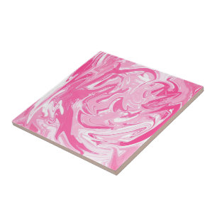 Faux White Pink Marble Liquid Ceramic Tile
