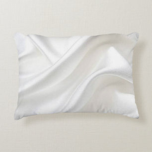 Faux White Satin Accent Pillow