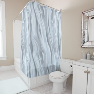 Faux White Silk Shower Curtain