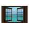 Faux Window Poster Aquamarine Ocean Scene Tranquil