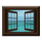 Faux Window Poster Aquamarine Ocean Scene Tranquil