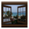 Faux Window Poster Peaceful Ocean Scene Tropical