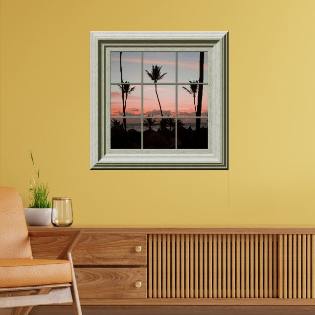 Faux Window Poster Tropical Sunset Relaxing (Living Room 2)