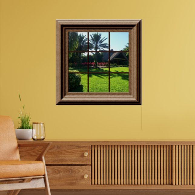 Faux Window Scene Tropical Peaceful Landscape Poster (Living Room 2)