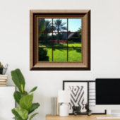 Faux Window Scene Tropical Peaceful Landscape Poster (Home Office)