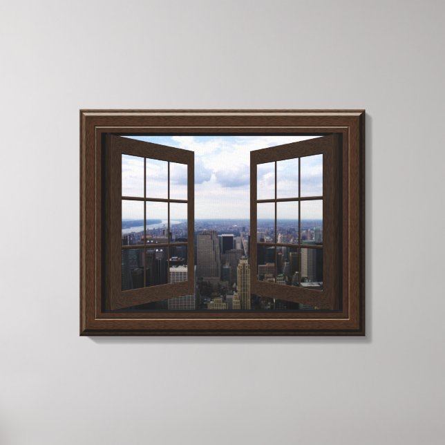 Faux Window View Empire State Building NYC Canvas (Front)
