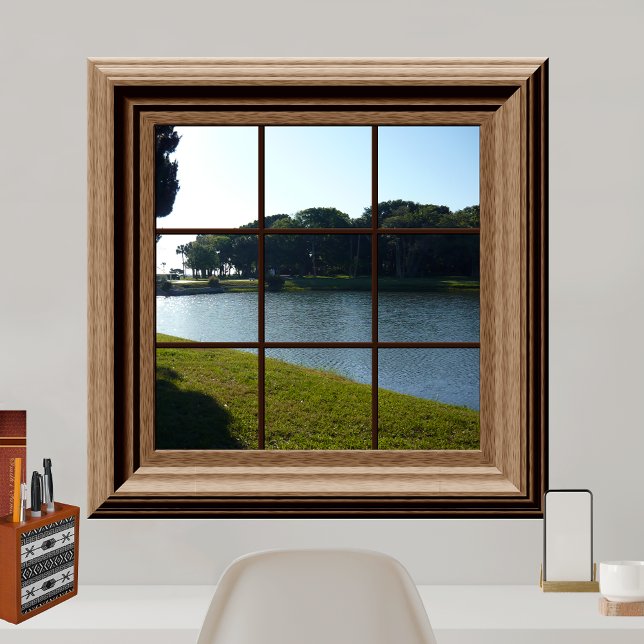 Faux Window View  Peaceful Landscape  Pond Grass Poster (Creator Uploaded)