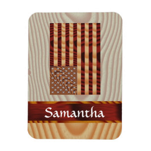 Faux wood American flag Magnet