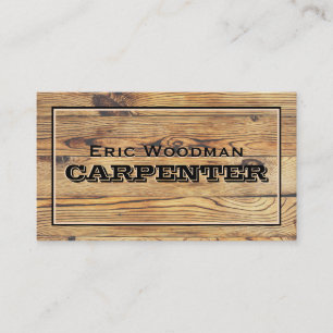 Faux wood board texture business card