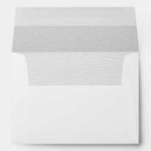Faux wood embossed wedding invitation envelope