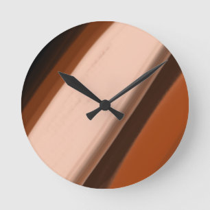 Faux Wood Fancy Striped Round Clock