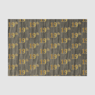 Faux Wood, Faux Gold 19th (Nineteenth) Event Tissue Paper