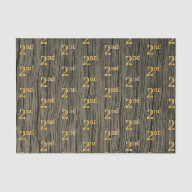 Faux Wood, Faux Gold 2nd (Second) Event Tissue Paper (Front)