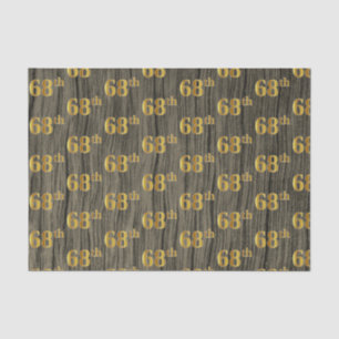 Faux Wood, Faux Gold 68th (Sixty-Eighth) Event Tissue Paper