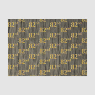 Faux Wood, Faux Gold 82nd (Eighty-Second) Event Tissue Paper