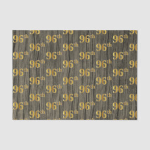 Faux Wood, Faux Gold 96th (Ninety-Sixth) Event Tissue Paper