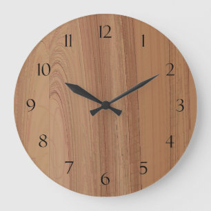 Faux Wood Grain Print Wall Clock