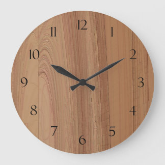 Faux Wood Grain Print Wall Clock