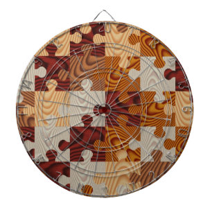 Faux wood jigsaw puzzle dartboard