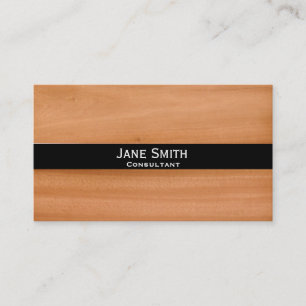 Faux wood stylish modern trendy Consultant Business Card