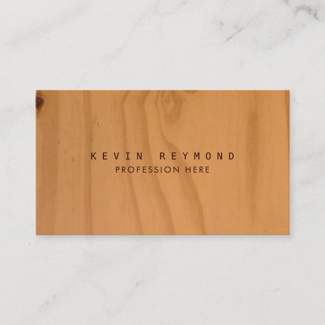 faux wood texture professional elegant business card (Front)