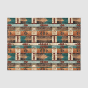 Faux wood tiled Western pattern decoupage  Tissue Paper