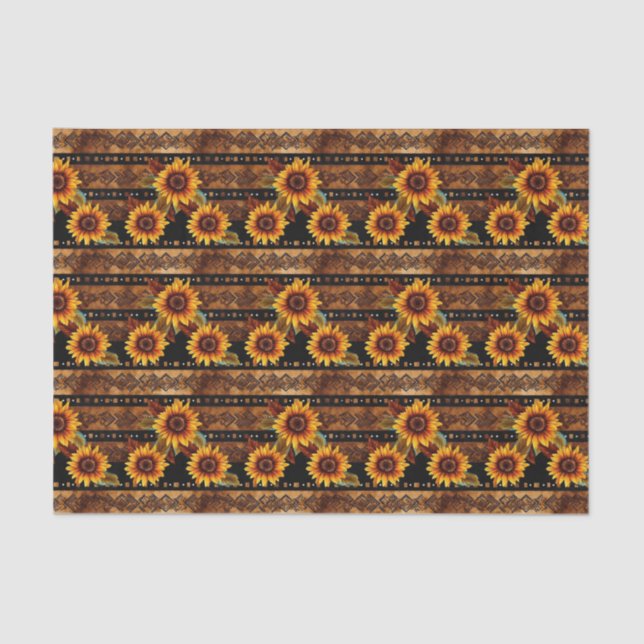 Faux wood tiled Western pattern decoupage  Tissue Paper (Front)