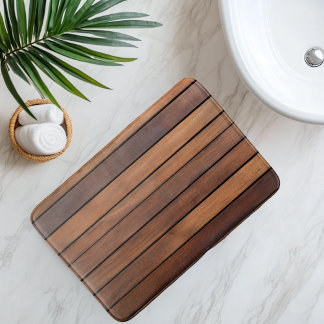 Faux Wooden Slat Bath Mat