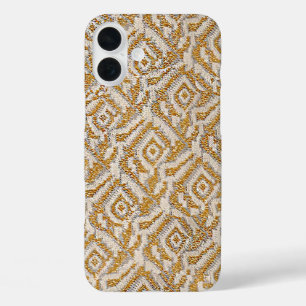 Faux Woven Gold Metallic Gatsby iPhone 16 Plus Case