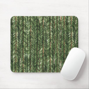 Faux Woven Green Threads Mouse Mat