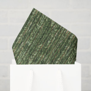 Faux Woven Green Threads Tissue Paper