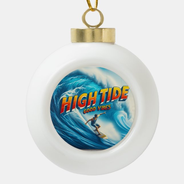 Faux Wrapped Canvas Print Ceramic Ball Christmas Ornament (Front)