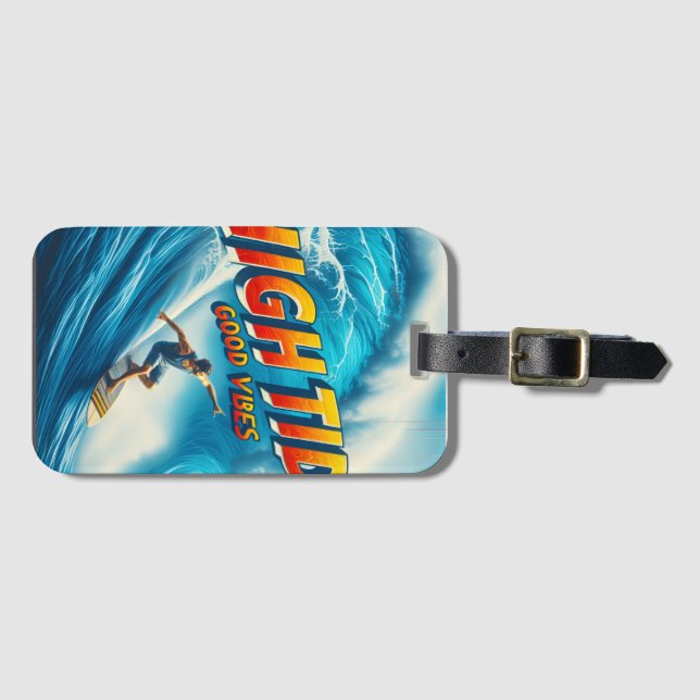 Faux Wrapped Canvas Print Luggage Tag (Front Horizontal)