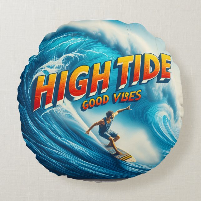 Faux Wrapped Canvas Print Round Cushion (Front)