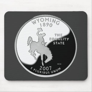Faux Wyoming State Quarter Mouse Mat