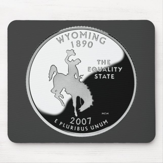 Faux Wyoming State Quarter Mouse Mat (Front)