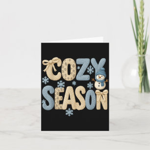 Faux Yarn Cozy Season Winter, Merry Bright Christm Card