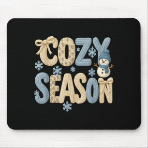 Faux Yarn Cozy Season Winter, Merry Bright Christm Mouse Mat