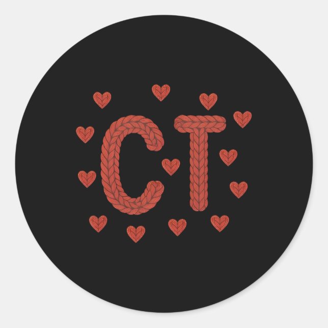 Faux Yarn Crochet Ct Tech Ct Technologist Cat Scan Classic Round Sticker (Front)