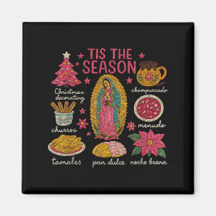 Faux Yarn Crochet Tis The Season Mexican Christmas Magnet
