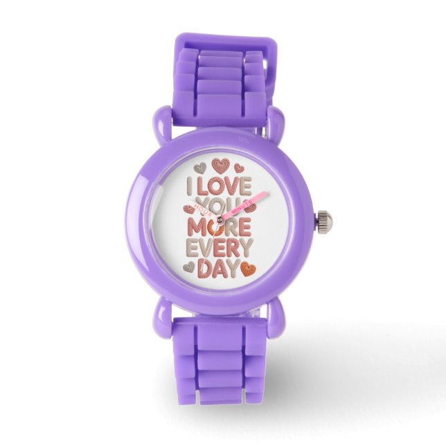 Faux Yarn I Love You More Watch (Front)