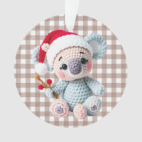 Faux Yarn Notch-Hook Koala Christmas Design