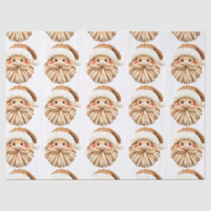 Faux Yarn Notch-Hook Santa Face Christmas Wrapping Tissue Paper