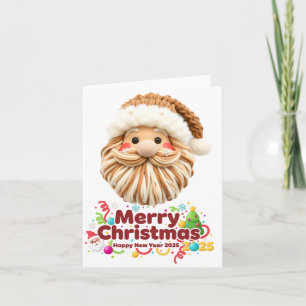 faux yarn pattern, notch-hook style, textured holiday card