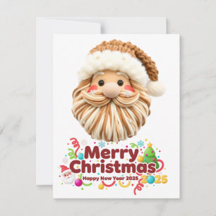 faux yarn pattern, notch-hook style, textured holiday card