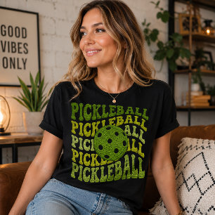 Faux Yarn Retro Pickleball Design Tri-Blend Shirt