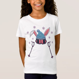 Faux yarn skiing rabbit winter humor T-Shirt
