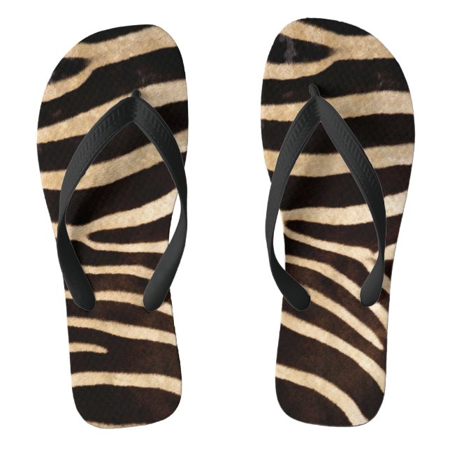 Faux Zebra Skin Flip Flops (Footbed)