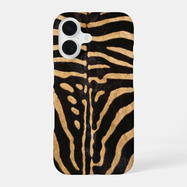 Faux Zebra Skin iPhone 16 Case (Back)